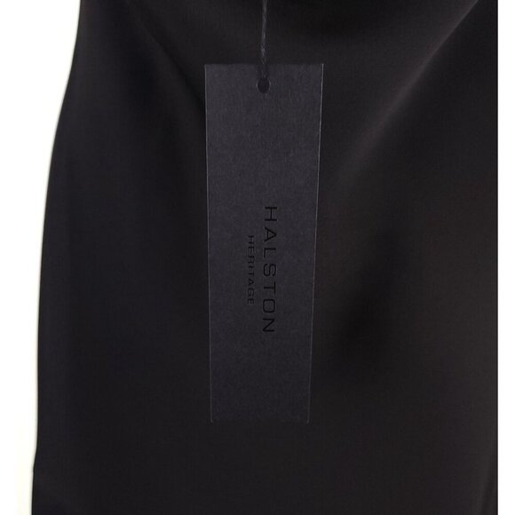Halston Heritage Cowl Neck Slip Dress Size 8 Black $450 - Picture 10 of 16